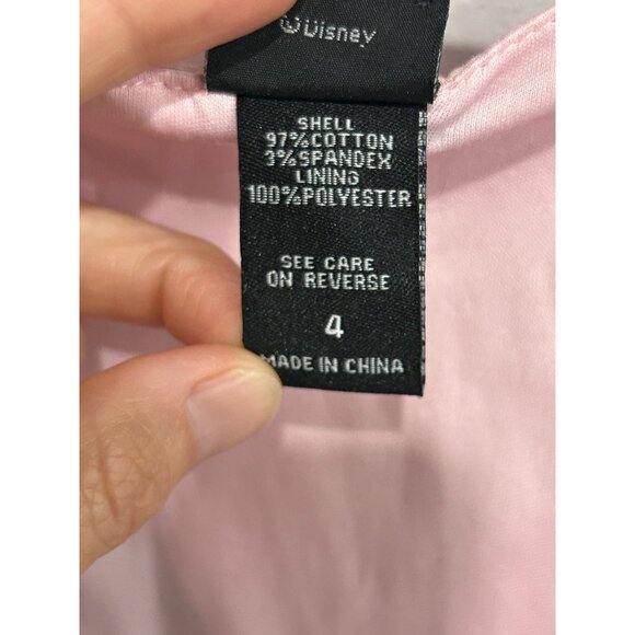 Disney Marie Pink Dress Heart Pattern And Bow Accents Size 4 Kidcore Aristocats - Picture 9 of 13